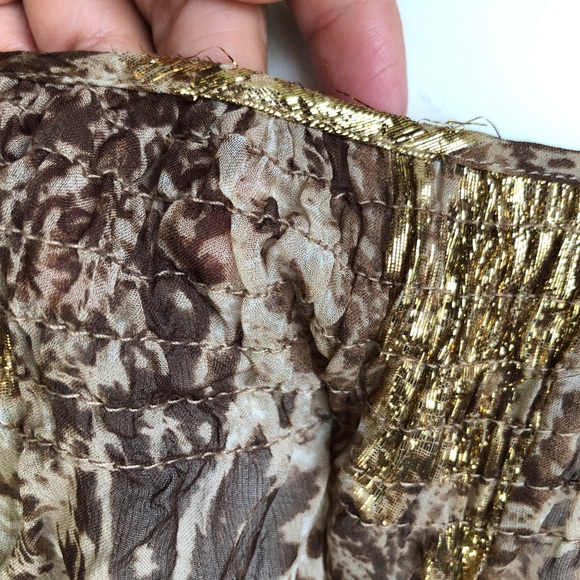 BCBGMAXAZRIA Gold Shoulder Wrap Top- CUTE!!! - Picture 7 of 13